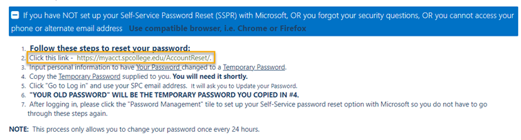 Password reset instructions with a link.