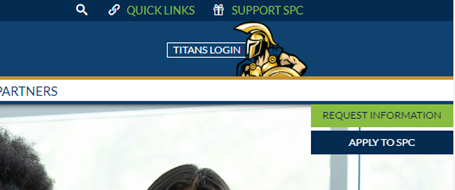 Website navigation bar with login options.