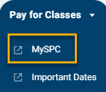 Button labeled "MySPC" in a menu.