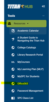 Titan Hub tools menu with highlighted options.
