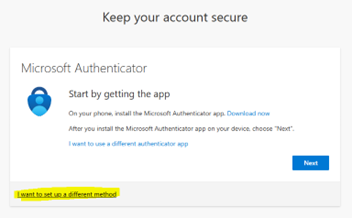 Microsoft Authenticator setup instructions.
