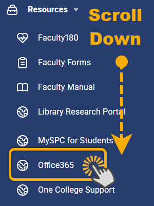shows user clicking "Office365"
