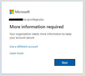 Microsoft account security prompt.